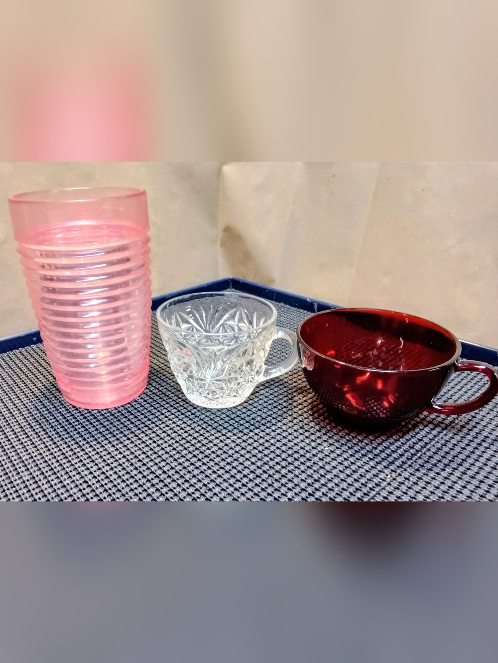 Vintage Plastic And Glass Drinkware